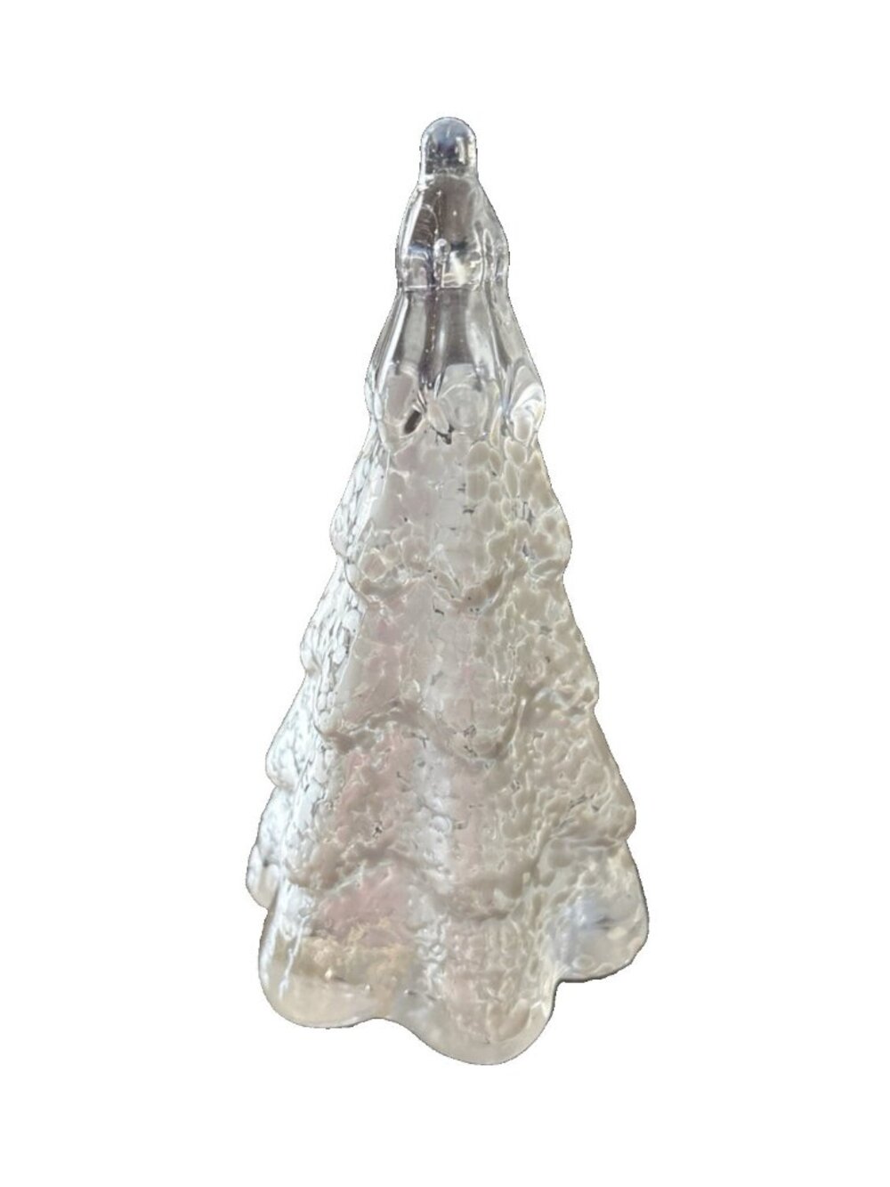 VTG Balos Mouthblown Flocked Glass 5.5” Christmas Tree Heavy & Marked